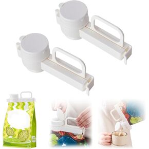 Food Bag Sealing Clip with Pour Spout, Food Bag Clips with Pour Spouts,Reusable Plastic Cap Sealer Clips,Suitable for Flour, Snack, Oatmeal and Coffee Great Clips Bags for Kitchen