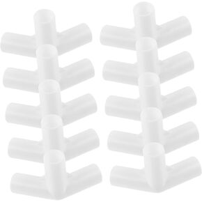 20pcs Tent Joint Frames Three-Way Connector Pole Connector Outdoor Pole Adapter Tent Pole Fitting Fittings Tent Supply Adapter Plastic Child Tent Supplies Pipeline White