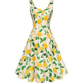 Belle Poque 1950s Vintage Dress for Women Sleeveless Homecoming Dresses Cocktail Party A-Line Summer Dress