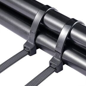 Large Zip Ties Heavy Duty Outdoor 16 inch 100 Pack, 200 lbs Black Cable Tie Wraps, Extra Long Wire Ties Plastic UV Resistant Big Strong Zipties for Indoor and Outdoor use