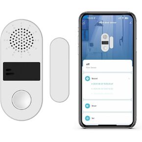 Tuya Door&Window Alarm, 130dB Door and Window Sensor for Home Security/Kid Safety/Pool Safety, 2.4GWifi Door Sensor with Alarm Light Compatible with Smart Life &Tuya Smart (1)