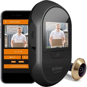 Brinno Peephole Camera SHC1000 DIY Install LCD Screen Visitor Log Knocking Motion Detection Long-Lasting Battery Black