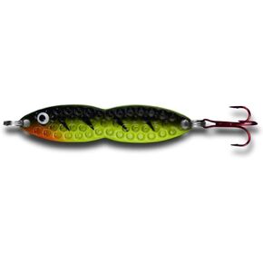 PK Flutter Fish Jigging Spoon - All Seasons Fishing Lure - Ice Fishing Lure - Vertical Jigging (Firetiger, 3/4 oz)