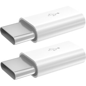 Micro USB إلى USB C Adapter 2 Pack Micro-USB أنثى إلى USB-C Male OTG محول متوافق مع Samsung Galaxy و LG و Huawei و Type-C والأقراص والمزيد