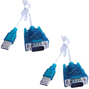 HL-340 USB to RS232 9-Pin Cable | USB to Serial Port Adapter with DB9 Male Connector, Auto-Handshake, Windows Compatible, 2 Pieces