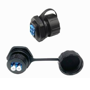 PENGLIN 2PCS Fiber Optic Coupler,LC to LC Duplex Multimode LC Fiber Optic Waterproof Panel Mount Connector Female to Female