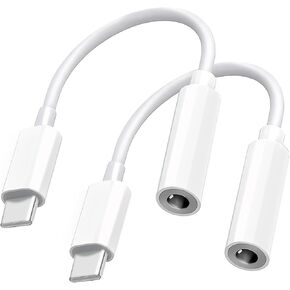 USB C to 3.5mm iPhone 16 Headphone Adapter 2Pack for iPhone 16 Pro Max/16 Plus/16,Type C to Car Jack Aux Audio Dongle Cable Cord for Google Pixel 9 Pro XL 9 8A, Samsung Galaxy S24