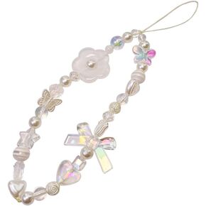 Phone Charms Strap Cute Phone Chain Beaded Phone Strap Aesthetic Phone Lanyard Cell Phone Wrist Strap Anti Lost Phone Strap for Women Girls B