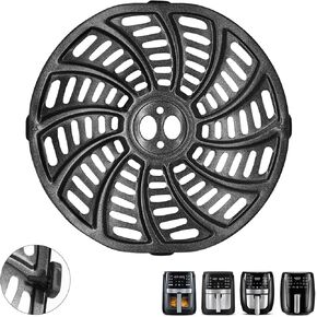 GXF Air Fryer Accessories for Gourmia GAF686 GAF698 Air Fryer, Oval Nonstick 9.3''×8.9'' Air Fryer Replacement Parts Rack Tray Basket Grill Pan Grill Plate Crisper Plate with Rubber Bumpers
