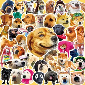 100 PCS Funny Dog Meme Stickers, Cute Stickers for Adults & Kids, Waterproof Vinyl Stickers for Water Bottle, Laptop, Luggage, Skateboard & More, Best Meme & Party Supplies (100PSC Funny Dog)