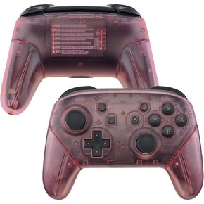 eXtremeRate Cherry Pink Faceplate Backplate Handles for Nintendo Switch Pro Controller, DIY Replacement Grip Housing Shell Cover for Nintendo Switch Pro - Controller NOT Included