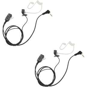 2Pack VOX Ptt Earpiece with Mic Acoustic Tube Walkie Talkie Headset FBI Style Earpiece for 1 Pin 2.5mm Talkabout tp260 tp480 2-Way Radios