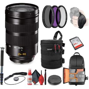 Leica Vario-Elmarit-SL 24-90mm f/2.8-4 ASPH. Lens (11176) + 64GB Memory Card + Padded Lens Case + Filter Kit + Backpack + Full Size Monopod + Cleaning Set + Cap Keeper + Hand Strap