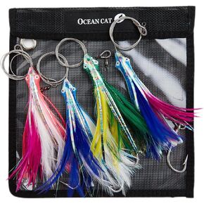 OCEAN CAT Teaser Chain Lures Trolling Lure Saltwater Fishing Lures with Stainless Steel Hook and High Strength Fishing Line Fully Rigged Teasers for Wahoo Tuna Marlin Mahi Mahi in Saudi Arabia
