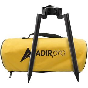 AdirPro Mini Prism Bipod - Compact & Lightweight Mini Bipod with 10 Inches Aluminum Legs - Fits for Prism Pole and Prism Rod - Includes Heavy Duty Bag and Carrying Strap