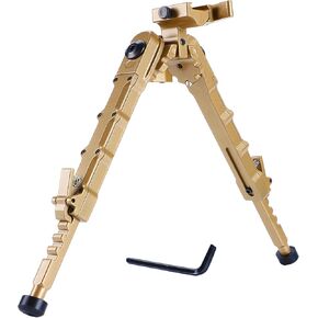 7.5 to 9 Inches Adjustable Bipod with 360° Swivel Bipod, Easy Carry Folding Steady Bipod, Heavy Sturdy Portable Rail Bipods with Quick Release Mount Bipod, Gold