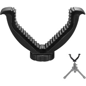 MIMIRACLE V Yoke Rest Mount Attachment - Converts Monopod and Tripod into Shooting Sticks, 1/4-20 Camera Thread, Soft Rubber Ridge -Black