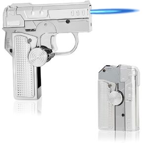 Torch Lighter, Refillable Butane Lighter, Cool Unique Novelty Lighters, Wind Proof BBQ Party Candle Camping Outdoor Lighters Unique Gifts for Men (No Gas)