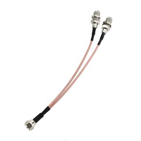 F Type RG6 Splitter Coaxial Cable F Male to F Dual Female RG316 Coaxial Cable 6 Inch 75Ohm TV Antenna 3-Way Splitter TV Set-Top Box Splitter Cable Cord