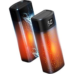 Hand Warmers Rechargeable 2 Pack,Electric Hand Warmer,Aluminum Body Double Sided Heating,Magnetic 2 in 1 Portable Pocket Heater with 20Hrs Long Safe Heat,Gifts for Men Women Camping Hunting