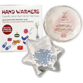 2 Pcs Reusable Snap Heat Pack,Portable Hand Warmer, Hand Warmers Cute Long Lasting Warmth for Camping, Outdoor,Hand Warmers Boil Click Heat Pocket