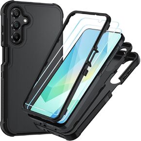 for Samsung Galaxy A16 5G Case : 3-Layer Shockproof Phone Cover with HD Screen Protector,Hybrid Protective Military-Grade Drop Protection for Galaxy A16 5G Phone Case (Black/Black)