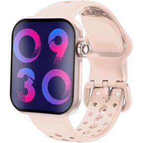 FILIEKEU Smart Watch Women Men for Android iOS Phones Bluetooth Call 1.85" Full Touch Screen Lady Watches Waterproof Activity Tracker Heart Rate Sleep Monitor Pink Silicone Smart Watches Women