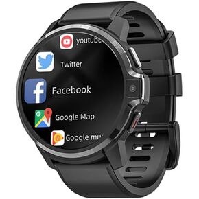 4G Smart Watch Dual System 1.6" IPS Large Screen 4GB+64GB 5.0MP Dual Camera Android 9.1 Smartwatch 1050mAh WiFi GPS Fitness Tracker Sport Watch (4GB+64GB)