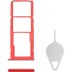 Sim Card Tray Replacement for Samsung Galaxy A20s (Single SIM Version) Red Card Tray Slot Holder Bracket Adapter with Needle Ejector for A20s SM-A207F
