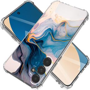for Samsung Galaxy S24 FE Case 5G 6.7", [10FT Military Grade Drop Test] Marble Planet Soft Slim TPU Protective Shockproof Phone Case Cover(Green Planet) in Saudi Arabia