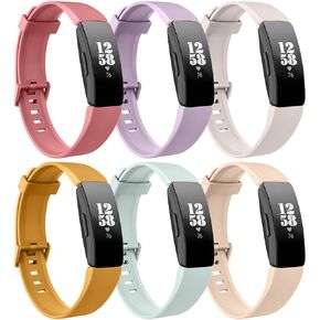 6 Pack Bands for Fitbit Inspire 2 / Fitbit Inspire HR/Fitbit Inspire/Ace 2 Replacement Wristbands for Women Men Small Large