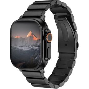Titanium iWatch Band for Apple Watch Ultra 2/Ultra (49mm), Compatible with Series 10/9-1/SE 2/SE, Fits 46mm 45mm 44mm 42mm-38mm, Waterproof, Adjustable, Rugged, Secure Clasp