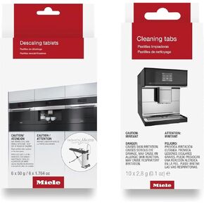 Original Coffee Machine Cleaning Tablets and Descaling Tablets for Miele CVA Coffee Machines, 1 x Pack of 6 Descaling Tablets, 1 x Pack of 10 Cleaning Tablets