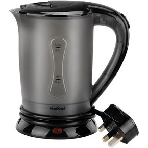 VonShef 220 240 Volts Travel Kettle with 2 Cups - Portable and Compact Design - 0.5L | 220v 240v (NOT FOR USA)