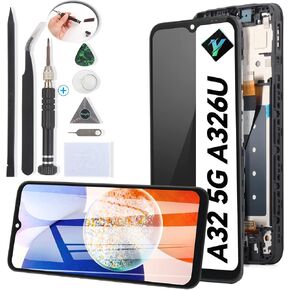 Screen for Samsung Galaxy A14 5G Screen Replacement Touch Screen Digitizer Assembly for Samsung A14 5G A146U LCD Replacement with Kit(Black with Frame)