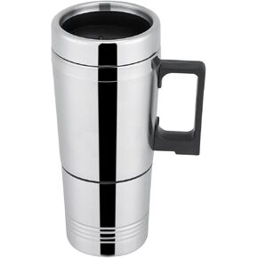 12V/24V Car Heating Cup Car Heated Mug, 300ml Stainless Steel Travel Electric Coffee Cup Insulated Heated Mug