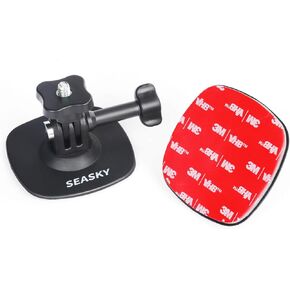 SEASKY A1 Flexible Adhesive Helmet Mount with 3M VHB Sticky mounts for insta360 X4 X3 X2 RS for GoPro Hero 13/12/11/10/9/8 Sports Camera Accessories Attachment Suit Flat Curved Surfaces