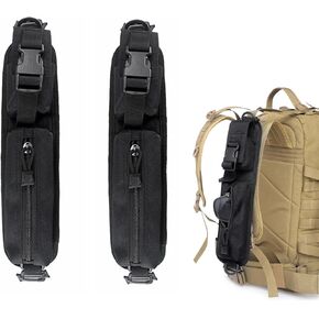 2 Pack Molle Pouch for Backpack Strap, Tactical Compact EDC Pouch Additional Backpack Strap Pouch Shoulder Strap Molle Attachment