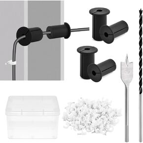 Starlink Cable Routing Kit, 4PCS Starlink Wall Bushing Grommets Accessories for Cables Pass Through Mounting Kit Including 1" Spade Drill Bit, 5/16" Drill Bit, 100 Wall Clamps