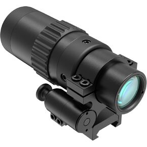 Feyachi M56 1.5X - 5X Zoomable Red Dot Magnifier for Absolute Co-Witness Red Dot Sight Reversible Fits Picatinny Rails