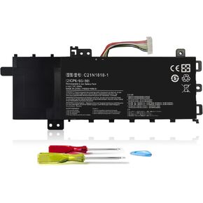 32Wh 7.6V C21N1818-1 Laptop Battery Replacement for ASUS VivoBook 15 F512FA F512DA F512JA X512DA X512JA F512FB F512FJ F512FL F512UA X512FA X512FB X512FJ X512FL X512JF X512JP 0B200-03190800 2ICP7/54/83