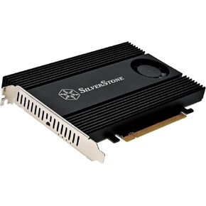 SilverStone Technology ECM40 PCIe 4.0 x16 to 4 x M.2 NVMe SSD Adapter Card, SST-ECM40, TAA Compliant
