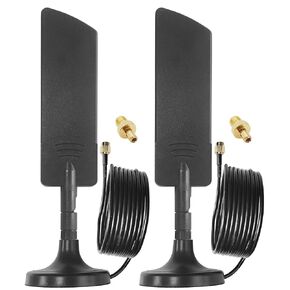 4G LTE Antenna 10dbi 600-6000MHz 3G 4G LTE Wide Band Omni Directional Paddle Antennas + 9.84ft SMA Male Extension Cable 2 Pcs