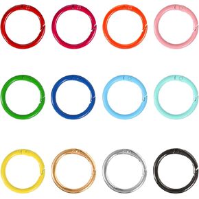 12pcs Spring O Rings ، Clasp 33mm Clasp O -Rings Rings Round -keychain ، مقاطع حلقة مفتاح معدنية متعددة الألوان ، مشبك المفاتيح الربيعة ، إكسسوارات DIY حلقة الربيع للحقيبة ، المحفظة in Kuwait