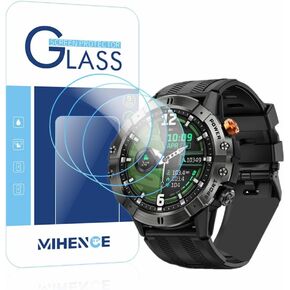 Screen Protector for AK57 1.52'' Smartwatch, 9H Tempered Glass Protective Film Compatible for DEKELIFE 1.52 Inches Military Smart Watch AK57 [ 3PCS ]