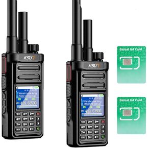 KSUN 4G POC Network Radio with Data Card Walkie Talkies Long Range 1000 Miles, Handheld UHF Dual Mode & Antenna Relay Function,Gifts for Outdoor Hiking, Camping KSUN CT58 (2 Pack)