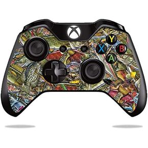 MightySkins Carbon Fiber Skin for Microsoft Xbox One or One S Controller - Fish Puzzle | Protective, Durable Textured Carbon Fiber Finish | Easy to Apply, Remove, and Change Styles | Made in The USA