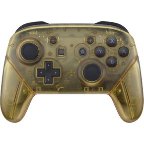 eXtremeRate Amber Yellow Faceplate Backplate Handles for Nintendo Switch Pro Controller, DIY Replacement Grip Housing Shell Cover for Nintendo Switch Pro - Controller NOT Included
