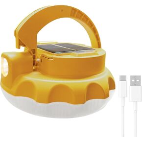 Camping Lanterns Led Tent Lights: Battery Powered 4800mAh - Rechargeable USB 4 Light Modes - Solar Flashlights for Night Emergency Outdoors(4800mAh,Yellow)