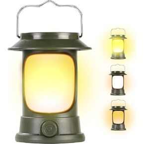 77outdoor LED Rechargeable Camping Lantern, Rotary Dimming Solar Lantern IPX4 Waterproof with 3 Light Colors, Light Weight Camping Essentials, Lanterns for Power Outages, Home, Emergency, Hurricane